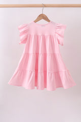 Pink ice cream sequin tiered ruffle dress