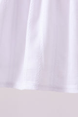 White smocked jacquard bloomer set