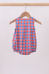 Flag smocked gingham bubble