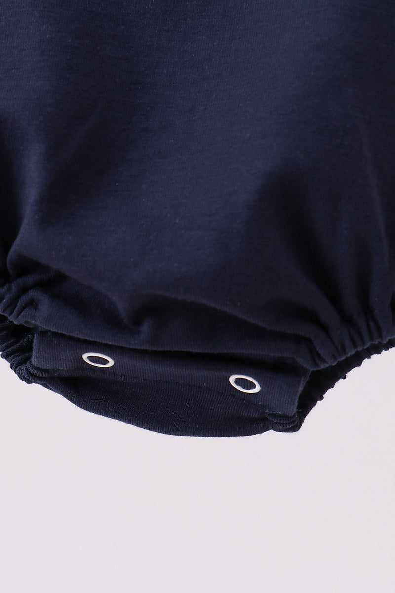 Navy flag applique gingham bubble
