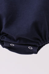 Navy flag applique gingham bubble