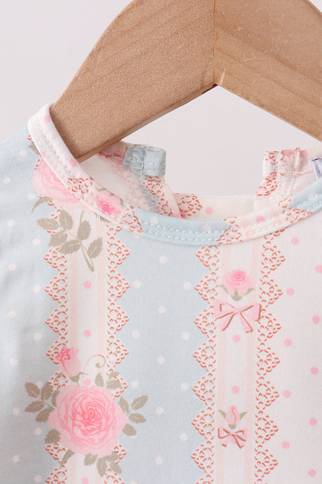 Pink polka dot rose bow bloomer set