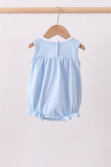 Blue god bless America flag french knot ruffle bubble