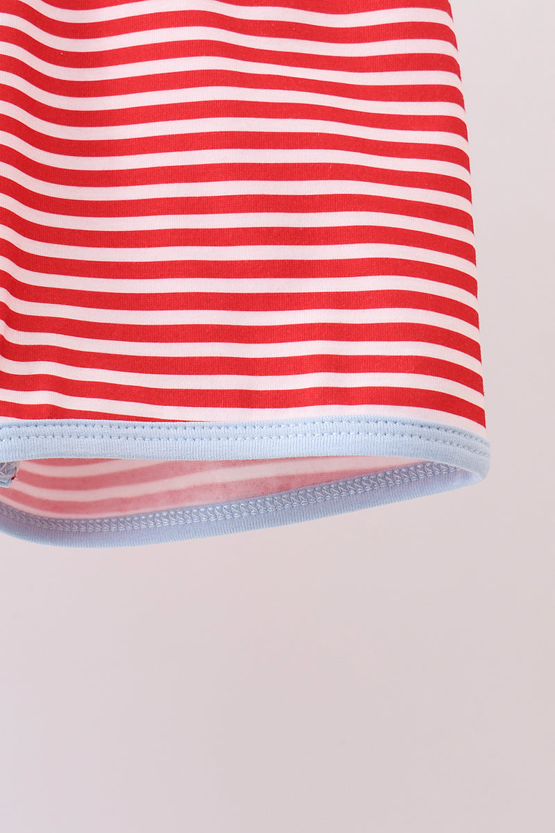 Blue god bless America flag french knot shorts set