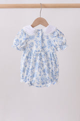 Blue rose smocked bubble