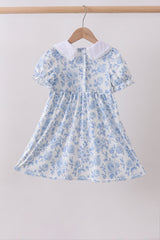 Blue rose smocked dress