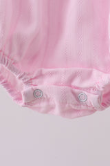 Pink bow smocked ruffle bubble