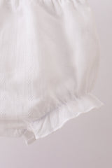 Pink bow smocked bloomer set