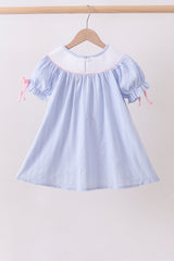 Blue bow smocked dress