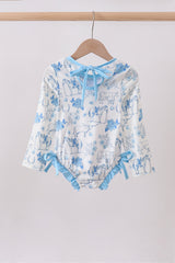Blue farm print rashguard