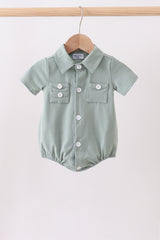 Sage pocket button down bubble