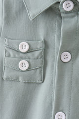 Sage pocket button down bubble