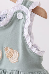 Sage starfish shell embroidery bloomer set