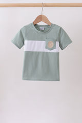 Sage starfish shell embroidery top