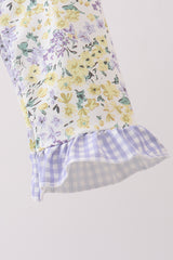 Floral mermaid applique rashguard