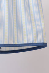Blue shark applique stripe 2pc swimsuit