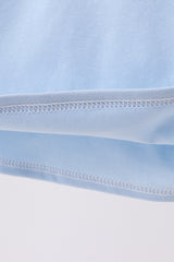 Blue tool smocked top
