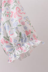 Pink floral smocked mom dress