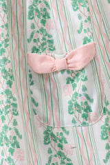 Green floral stripe pocket dress