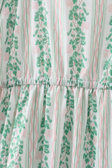 Green floral stripe dress (length 41.33in)