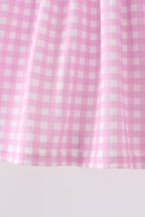 Pink floral bow smocked ruffle shorts set