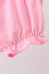 Pink patchwork floral ruffle bloomer set