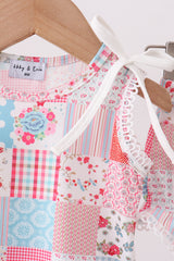 Pink floral patchwork scalloped bloomer set