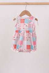 Pink floral patchwork bow bubble