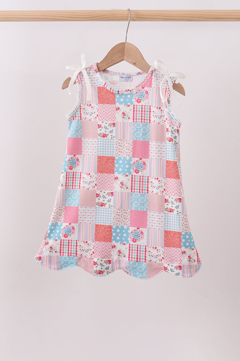 pink patchwork dress Pink floral patchwork dress – Honeydew USA
