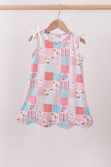 Pink floral patchwork dress