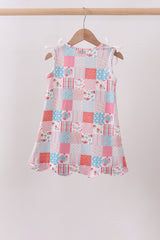 Pink floral patchwork dress