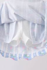 Green&purple floral bow skorts set