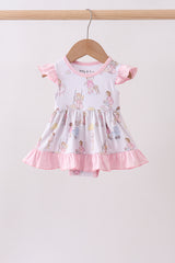 Pink all day adventure bamboo ruffle bubble