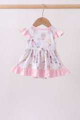 Pink all day adventure bamboo ruffle bubble