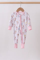 Pink all day adventure bamboo romper