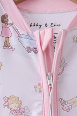 Pink all day adventure bamboo romper