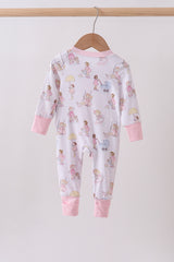 Pink all day adventure bamboo romper