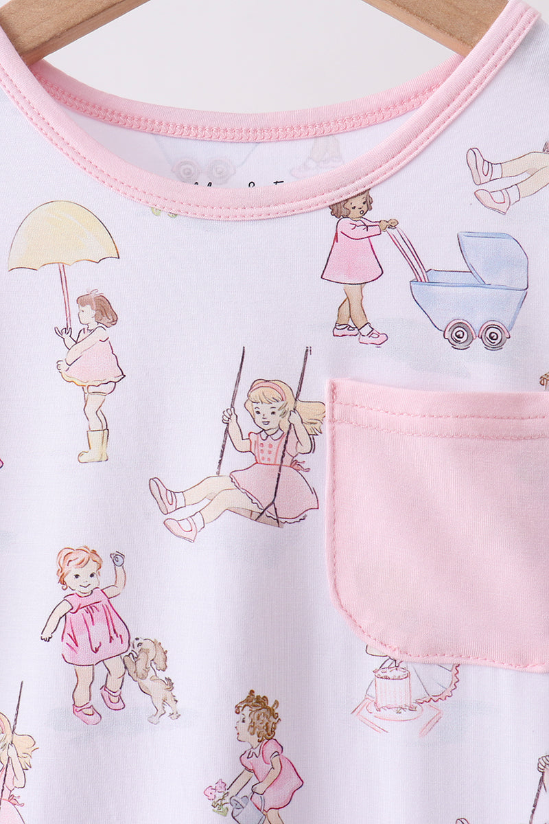 Pink all day adventure bamboo dress