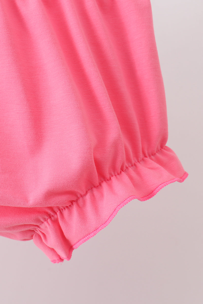 Pink birthday cake smocked bloomer set