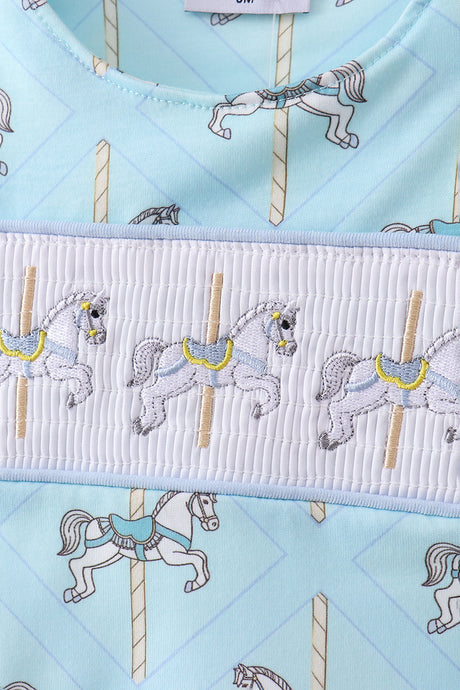 Blue carousel smocked jonjon