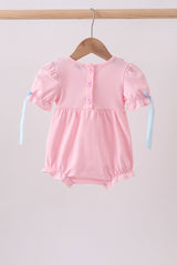 Pink carousel smocked bubble