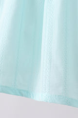 Blue starfish smocked jacquard ruffle bloomer set