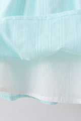 Blue starfish smocked jacquard ruffle dress
