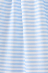 Blue stripe duck french knot ruffle dress