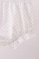 Pink carousel embroidery ruffle bloomer set