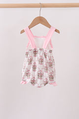 Pink carousel print ruffle bubble