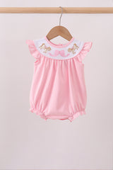 Pink carousel embroidery ruffle bubble