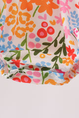 Summer floral print ruffle bubble
