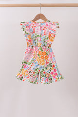 Summer floral print ruffle jumpsuit