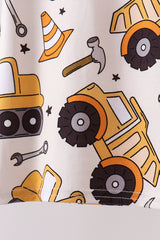 Mustard excavator bamboo 2pc pajama set